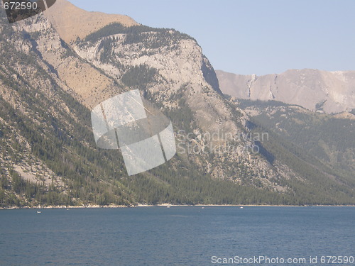 Image of Lake Minnewanka In Banff National Park In Alberta