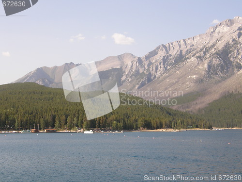 Image of Lake Minnewanka In Banff National Park In Alberta