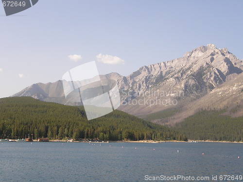 Image of Lake Minnewanka In Banff National Park In Alberta