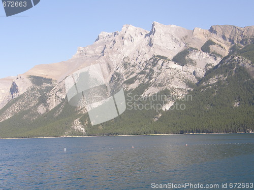 Image of Lake Minnewanka In Banff National Park In Alberta