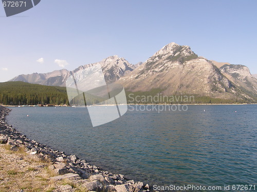 Image of Lake Minnewanka In Banff National Park In Alberta