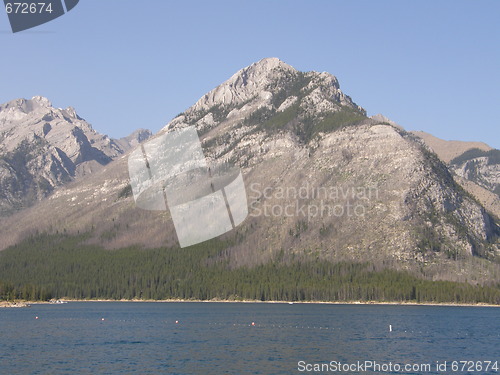 Image of Lake Minnewanka In Banff National Park In Alberta