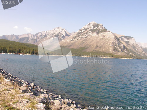Image of Lake Minnewanka In Banff National Park In Alberta