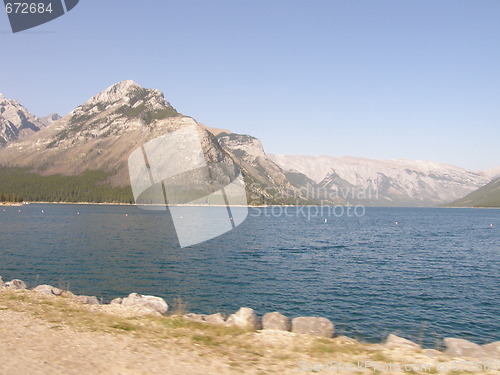 Image of Lake Minnewanka In Banff National Park In Alberta