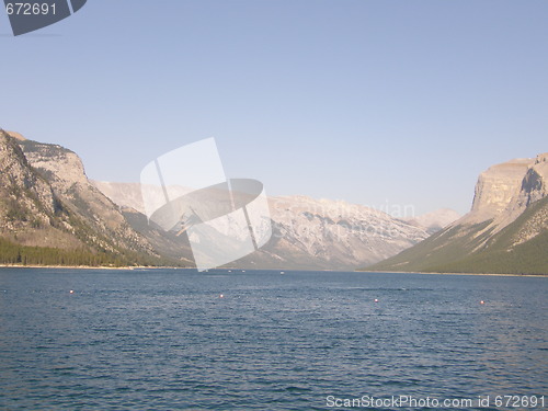 Image of Lake Minnewanka In Banff National Park In Alberta