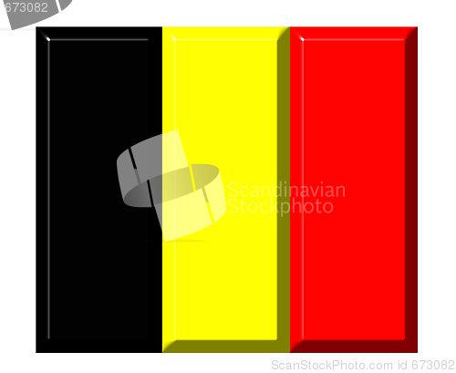 Image of Belgium 3d flag with realistic proportions