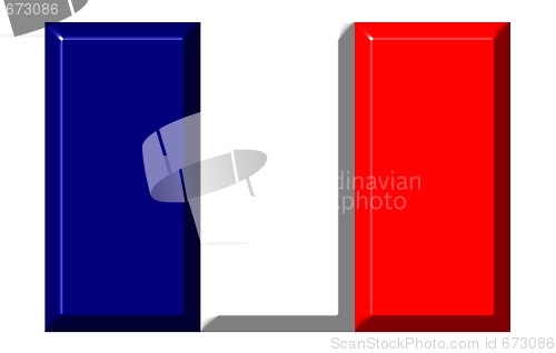 Image of France 3d flag with realistic proportions