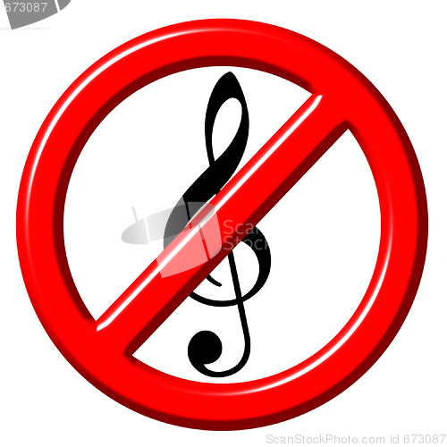 Image of No music 3d sign