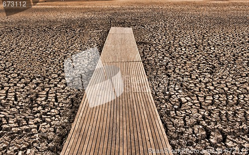 Image of dry cracked lake bed