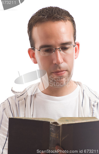 Image of Man Reading A Bible