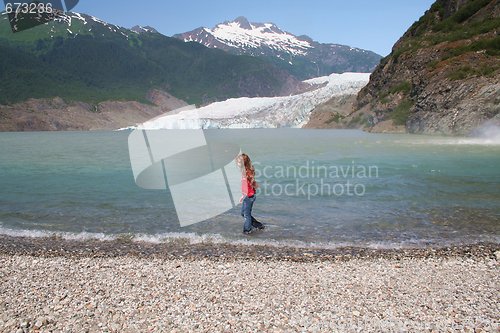 Image of Girl and Glacier