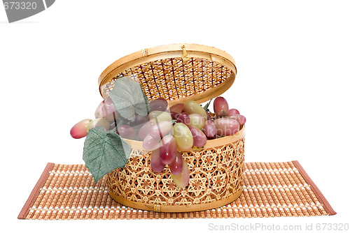 Image of Bast basket with a grapes