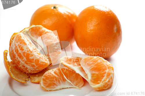 Image of Tangerine segments on plate