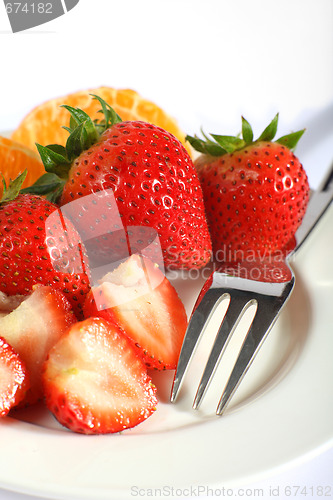 Image of Strawberries with fork