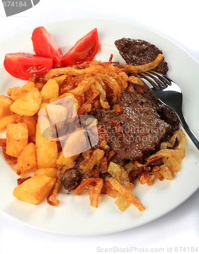 Image of Beef escalopes with crispy onions