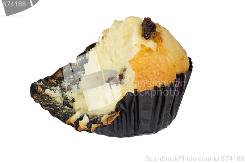 Image of Half eaten raisin muffin