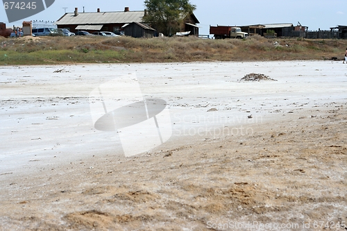 Image of salty lake Baskunchak,Russia