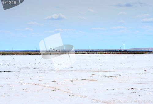 Image of salty lake Baskunchak,Russia