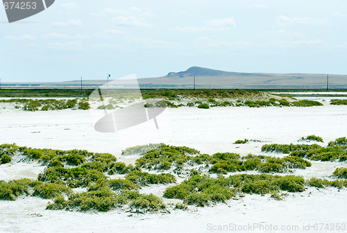 Image of salty lake Baskunchak,Russia