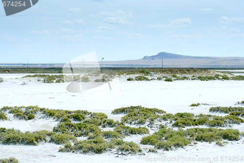 Image of salty lake Baskunchak,Russia