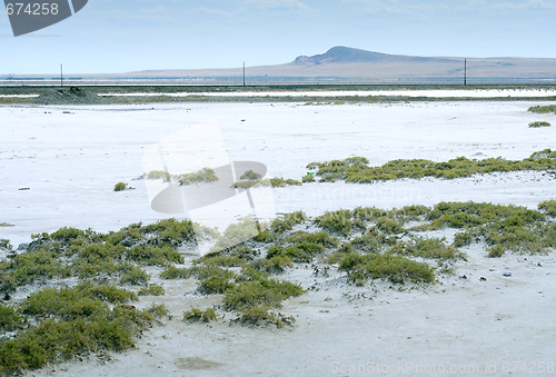 Image of salty lake Baskunchak,Russia