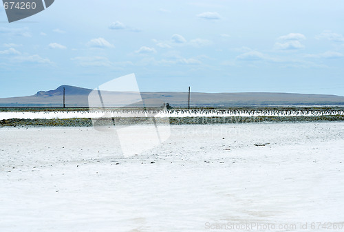 Image of salty lake Baskunchak,Russia