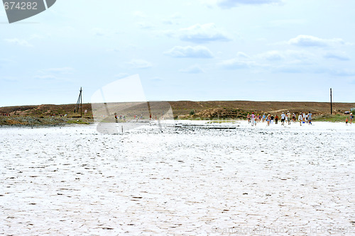 Image of salty lake Baskunchak,Russia