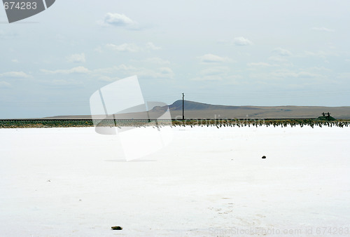 Image of salty lake Baskunchak,Russia