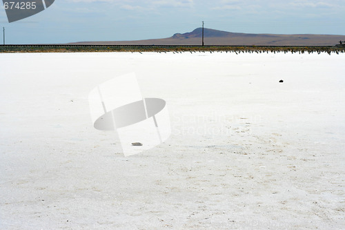 Image of salty lake Baskunchak,Russia