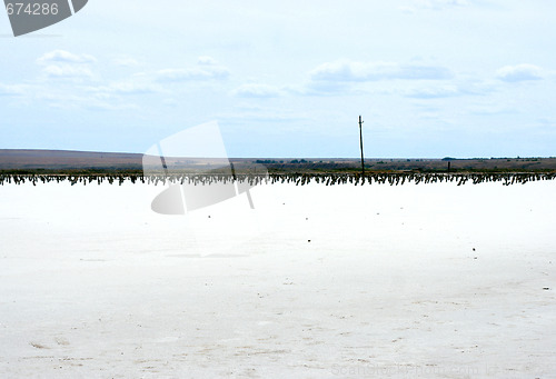 Image of salty lake Baskunchak,Russia