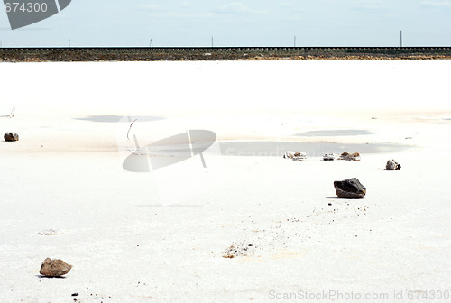 Image of salty lake Baskunchak,Russia