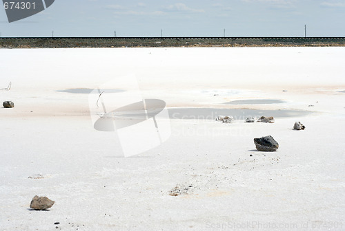 Image of salty lake Baskunchak,Russia