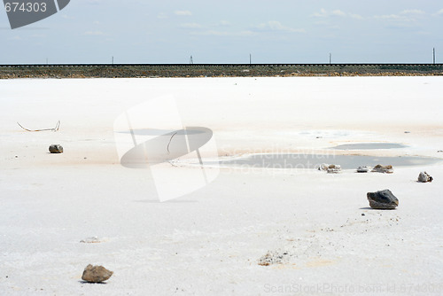 Image of salty lake Baskunchak,Russia