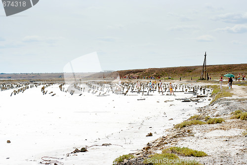 Image of salty lake Baskunchak,Russia