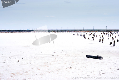 Image of salty lake Baskunchak,Russia