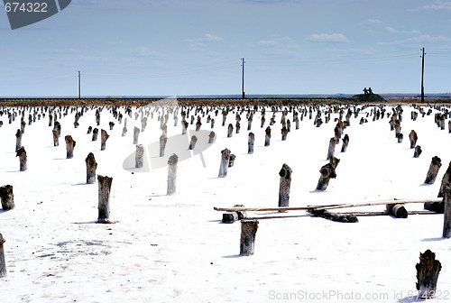 Image of salty lake Baskunchak,Russia