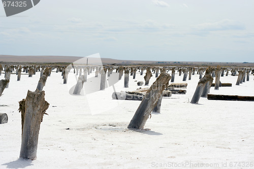 Image of salty lake Baskunchak,Russia