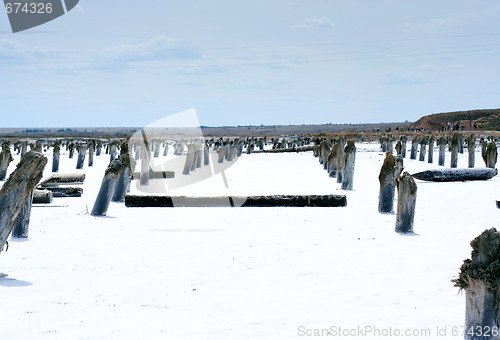 Image of salty lake Baskunchak,Russia