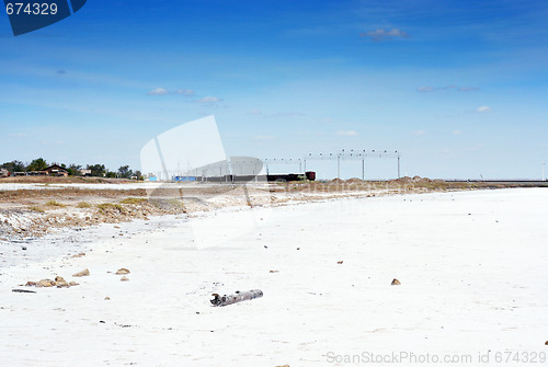 Image of salty lake Baskunchak,Russia