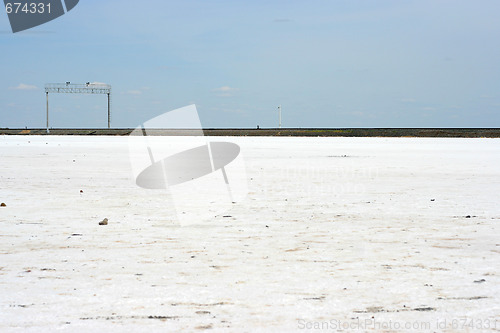 Image of salty lake Baskunchak,Russia