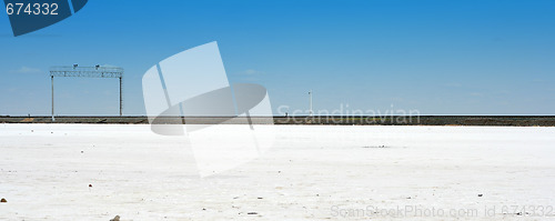 Image of salty lake Baskunchak,Russia