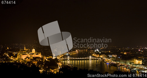 Image of night panorama of budapest 