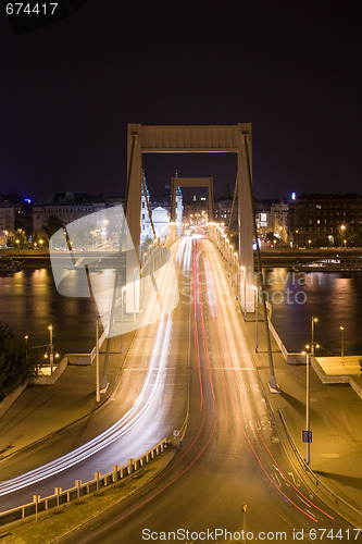 Image of elisabeth´s bridge in the night