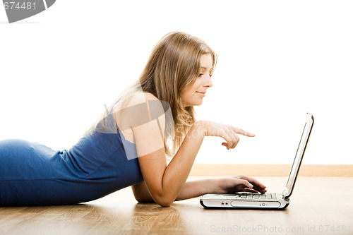 Image of Working on a laptop