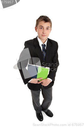 Image of Secondary student carrying text books