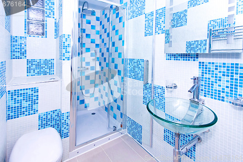 Image of Blue bathroom