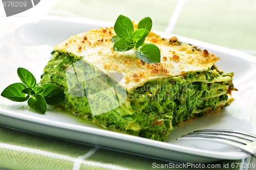 Image of Plate of vegeterian lasagna