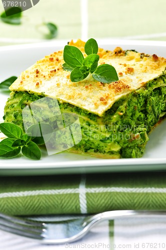 Image of Plate of vegeterian lasagna