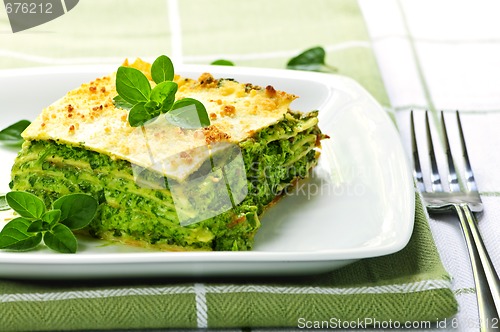 Image of Plate of vegeterian lasagna