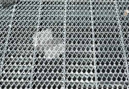 Image of metal steel grate walkway